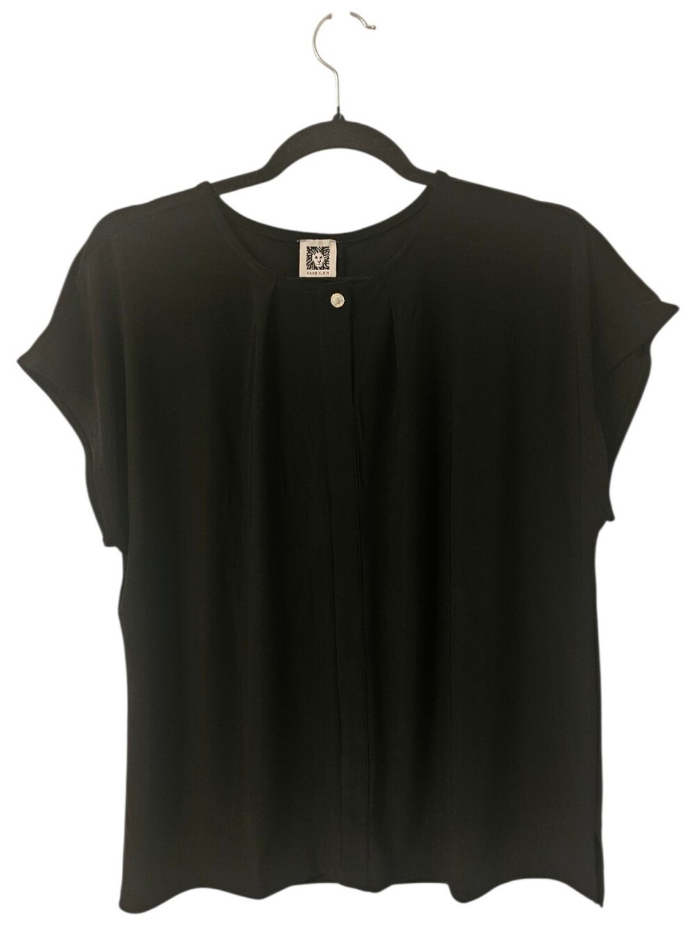 Black Anne Klein Women's Button-Front Top